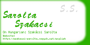sarolta szakacsi business card